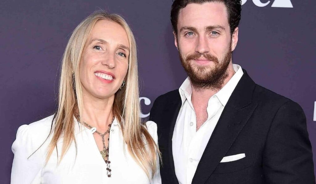 Aaron Taylor Johnson and Sam Taylor Johnson are outing for a film with their daughters